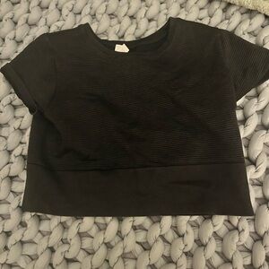 Aerie Black Crop Boxy T-Shirt